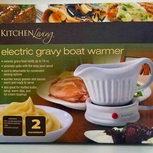 16oz ELECTRIC GRAVY BOAT & WARMER~ Dishwasher Safe~ Sauce/Dip/Nacho Cheese/Gravy